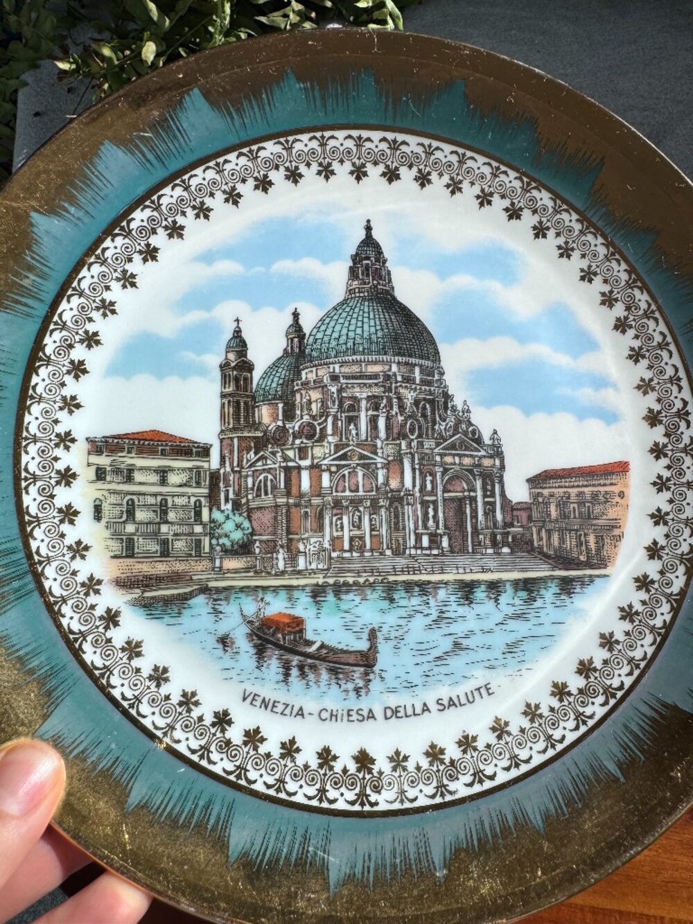 Vintage Italian Souvenir Plate - Venezia Chiesa Della Salute
